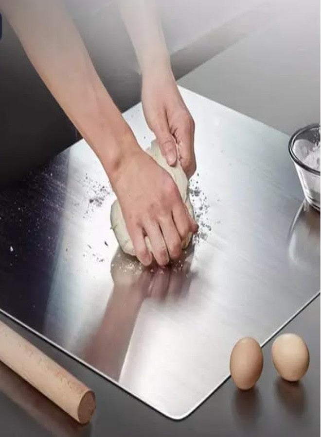 VANIBHA Premium Stainless Steel Cutting Board for Kitchen | Hygienic Metal Chopping Board for Meat, Vegetables, Dough | Non-Slip - Image 3